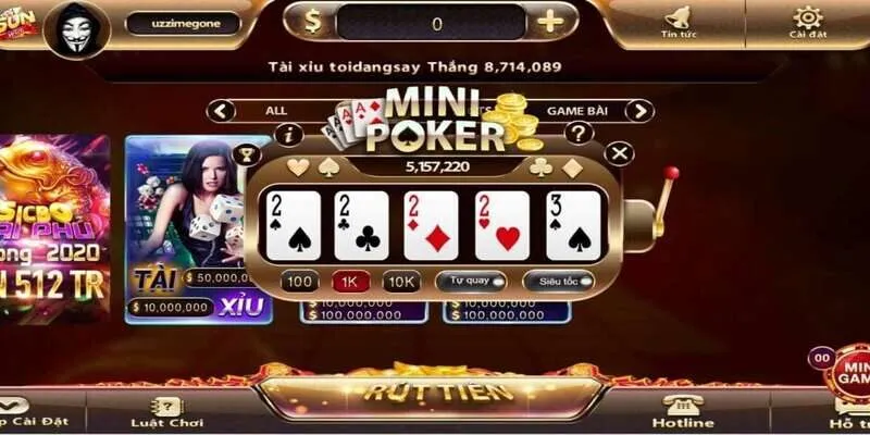 Mini Poker Sunwin – Tựa game bài quay hấp dẫn hàng đầu